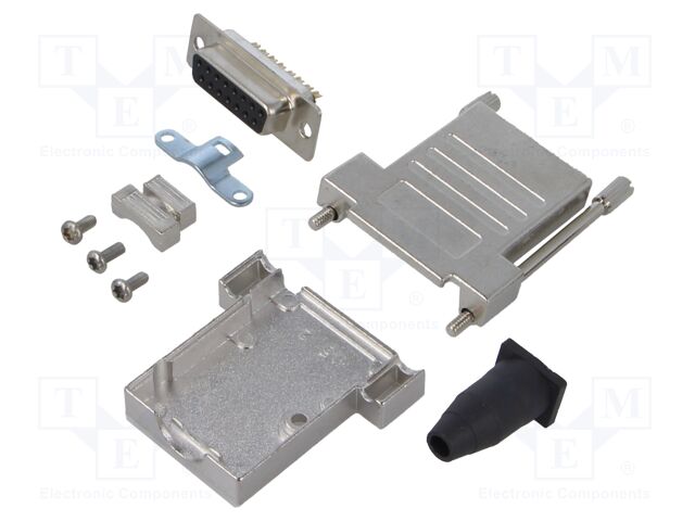 D-Sub; PIN: 15; plug; female; shielded,turned contacts; angled 45°