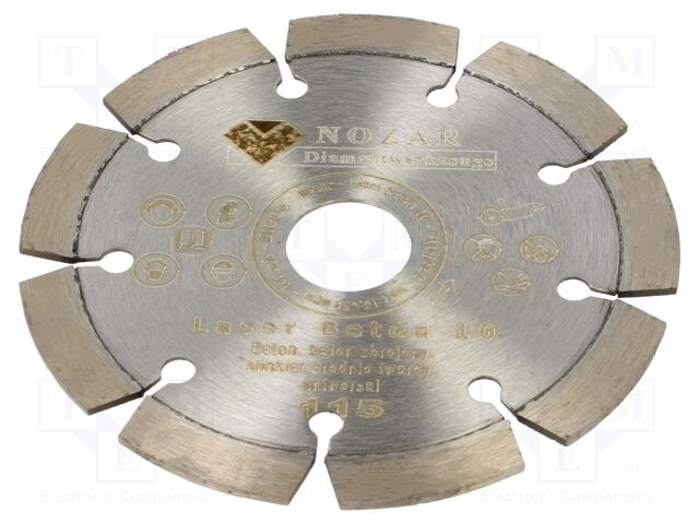 Cutting diamond wheel; Ø: 115mm; Øhole: 22.23mm
