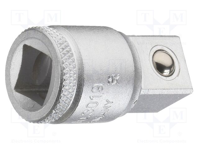 Reduction; socket spanner; square; 1/2"; 3/8"; Plating: chromium