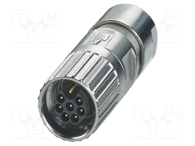 Connector: M17; plug; M17 PRO; PIN: 8; 630V; 14A; IP67; 7+PE; crimped