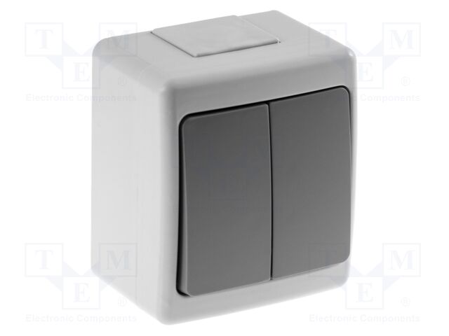 Touch switch; 250VAC; IP44; wall mount; grey; No.of butt: 1