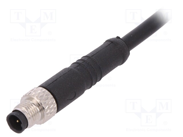 Connector: M5; plug; male; cables; PIN: 3; 1A; straight; IP67; 60V