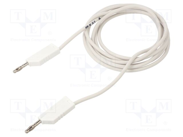 Test lead; 60VDC; 30VAC; 32A; Len: 2m; white; Cond.cross sec: 2.5mm2