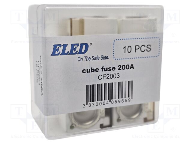 Fuse: fuse; 200A; 58VDC; ceramic,automotive; 20x23.5x11.8mm
