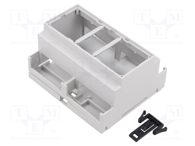 Enclosure: for DIN rail mounting; light grey; No.of mod: 6