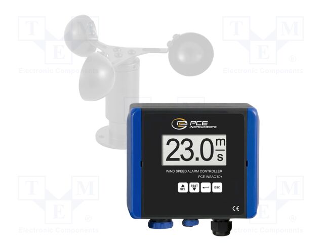 Anemometer; LCD 3"; Velocity measuring range: 0÷50m/s; IP65