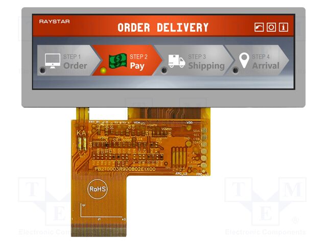 Display: TFT; 3.9"; 480x128; Illumin: LED; Dim: 105.5x37x3.05mm