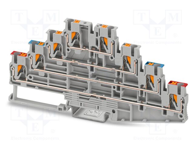 Splice terminal: rail; PT; 18A; 500V; push-in; PA; 0.14÷4mm2; ways: 4