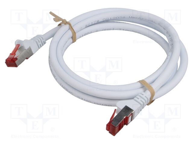 Patch cord; S/FTP; 6; stranded; Cu; LSZH; white; 1.5m; halogen free