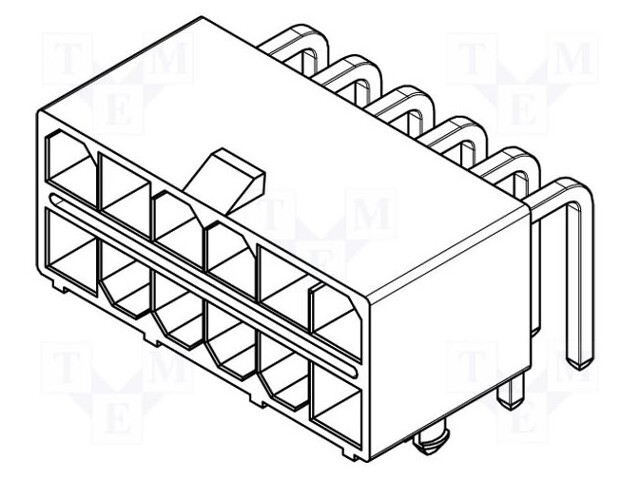 Socket; wire-board; male; Mini-Fit TPA; 4.2mm; PIN: 2; THT; PCB snap