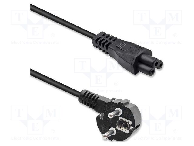 Cable; 3x1mm2; CEE 7/7 (E/F) plug angled,IEC C5 female; PVC