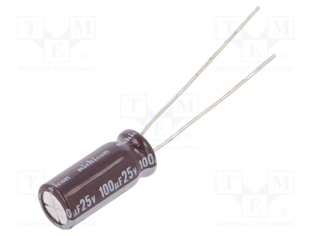 Capacitor: electrolytic; low impedance; THT; 100uF; 25VDC; ±20%