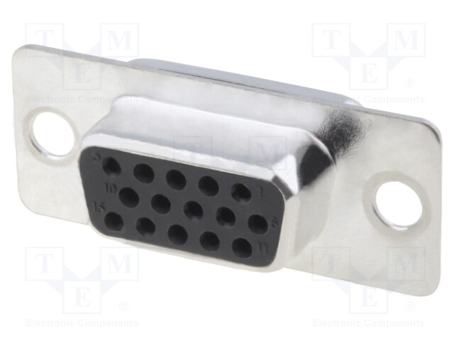 D-Sub HD; PIN: 15; plug; female; soldering; for cable; gold flash