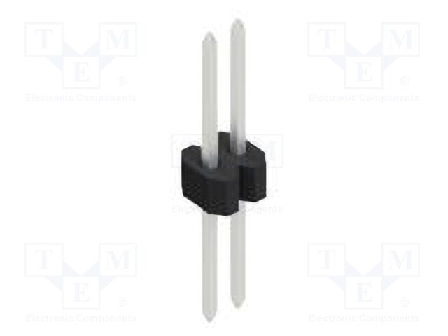 Connector: pin strips; pin header; male; PIN: 2; 1.27mm; THT; 1x2