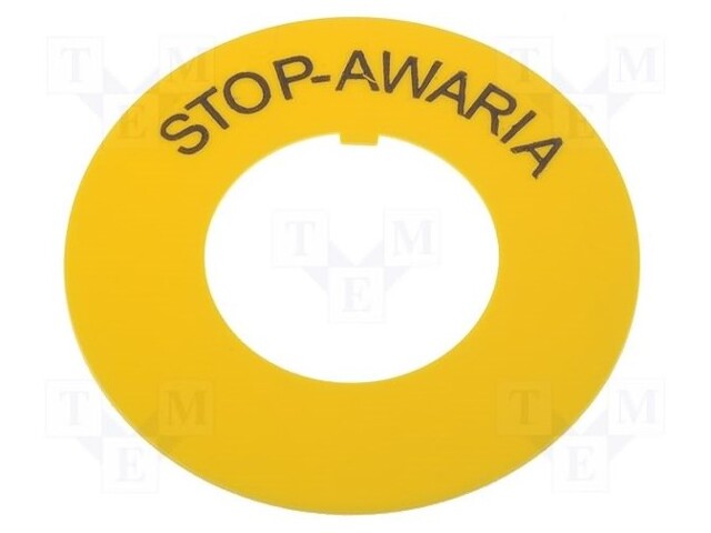 Warning plate; 30mm; Ømount.hole: 30.5mm; Ø: 60mm; Mat: PVC