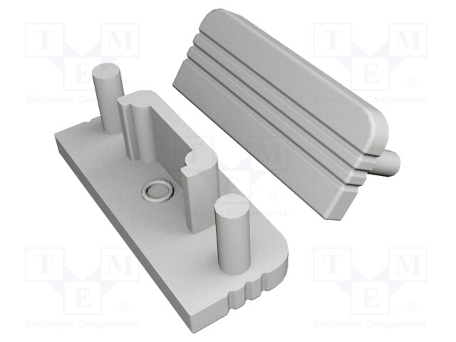 Cap for LED profiles; grey; ABS; Application: SURFACE10; V: GEN2