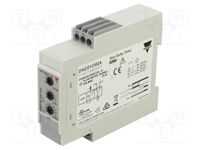 Timer; 0,1÷600s; SPDT; 250VAC/8A,24VDC/5A; Usup: 24÷240VAC; DIN