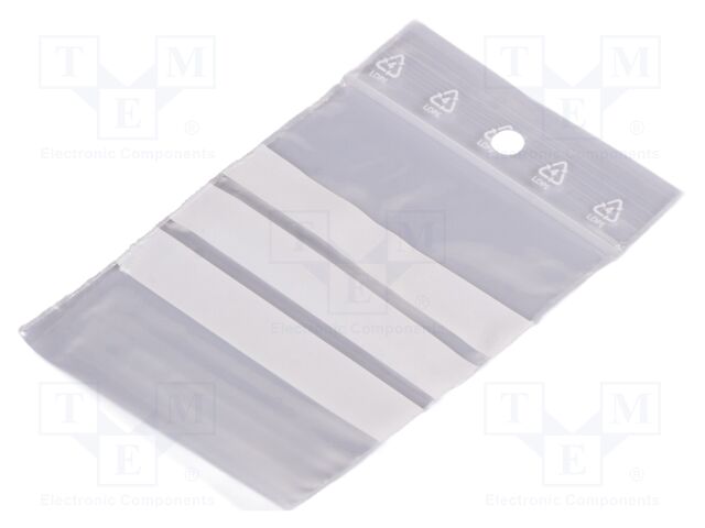 Self-seal bag; L: 80mm; Width: 60mm; Thick: 50um; polyetylene