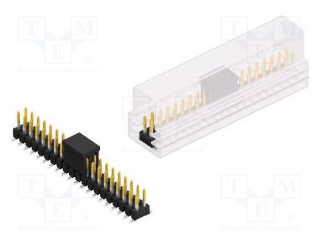 Connector: pin strips; pin header; male; PIN: 40; 2.54mm; SMT; 2x20