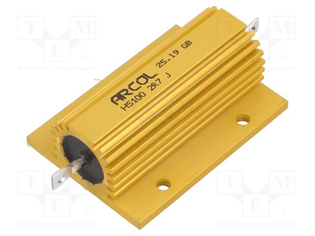 Resistor: wire-wound; with heatsink; screw; 2.7Ω; 100W; ±5%