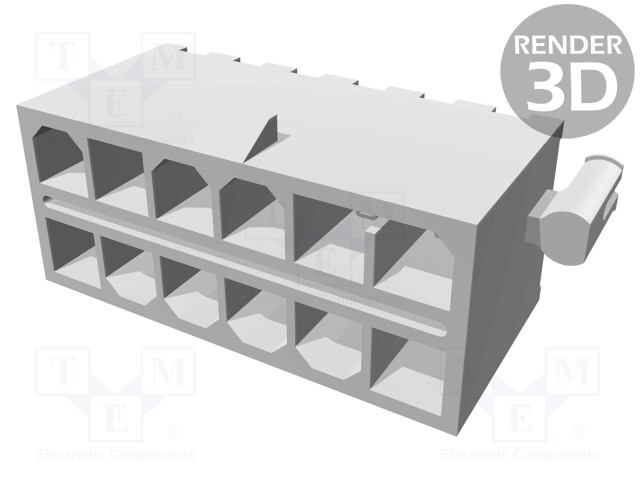 Socket; wire-board; male; Mini-Fit TPA; 4.2mm; PIN: 12; THT; 13A