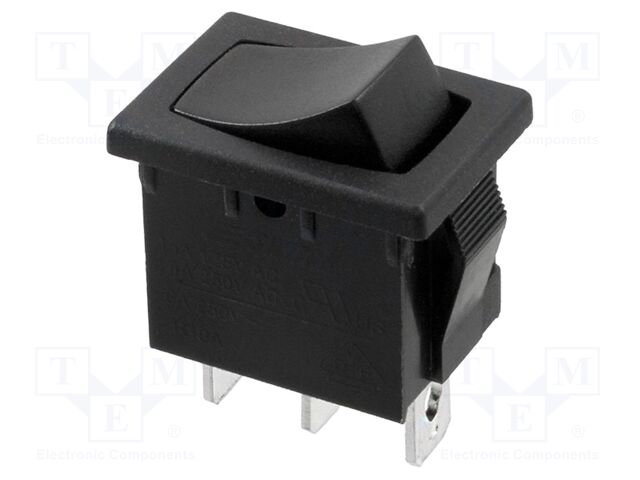 ROCKER; SPDT; Pos: 2; ON-(ON); 8A/250VAC; Rcont max: 20mΩ; -30÷65°C