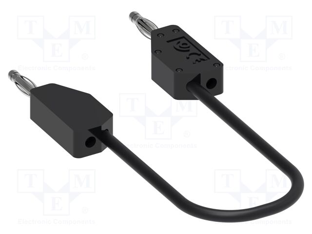 Test lead; 60VDC; 30VAC; 6A; banana plug 2mm,both sides; Len: 0.1m