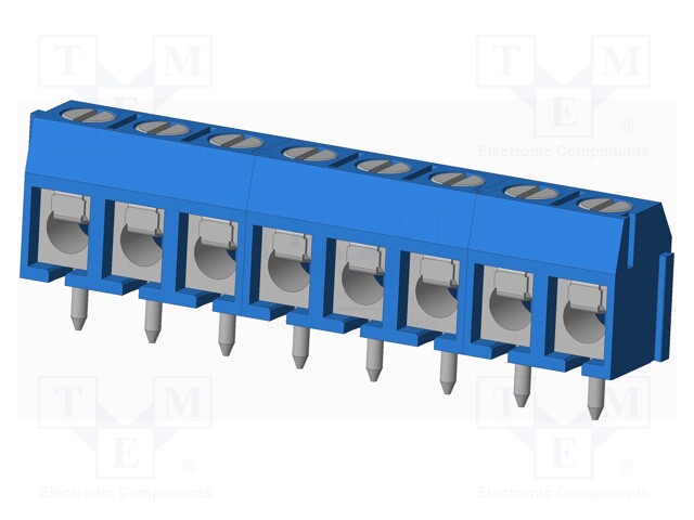 Connector: PCB terminal block; terminal; angled; Plating: tinned
