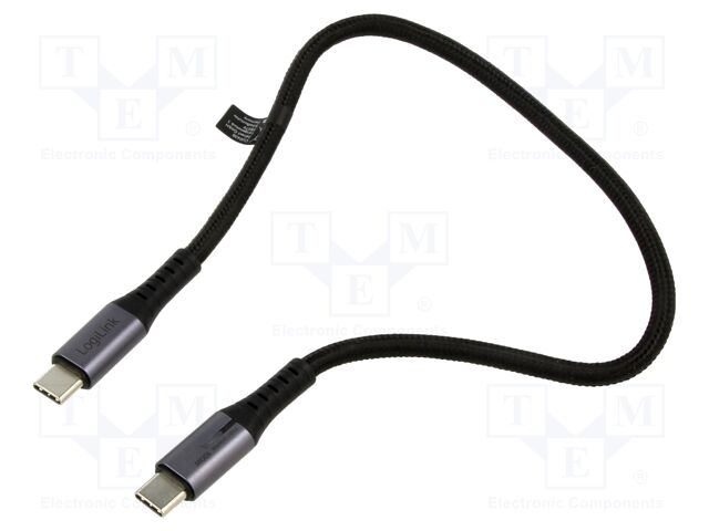 Cable; USB 3.2 Gen 2x2; USB C plug,both sides; 0.3m; black; 100W