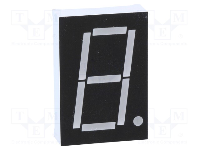 Display: LED; 7-segment; 26mm; 1"; No.char: 1; blue; 100mcd; cathode