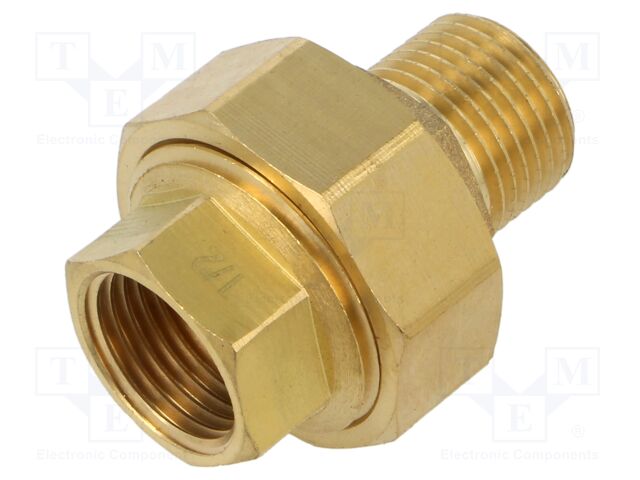 Male-female,conical,with seal; brass CW617N; Thread: G 1/2"; BR