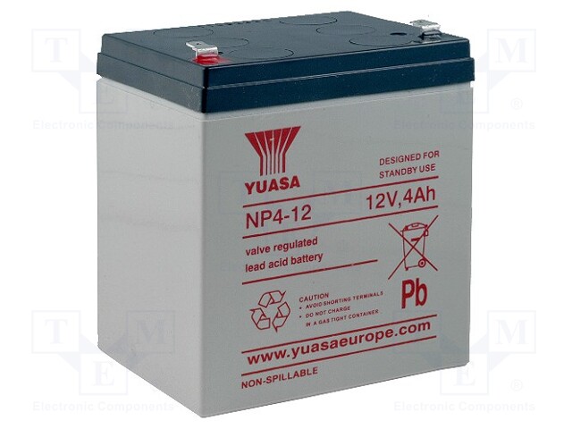Re-battery: acid-lead; 12V; 4Ah; AGM; maintenance-free