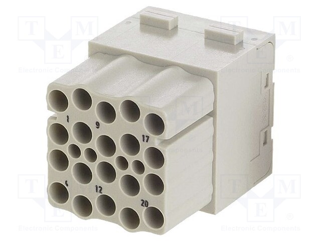 Connector: HAN; module; female; Han Modular EEE; PIN: 20; 16A; 500V