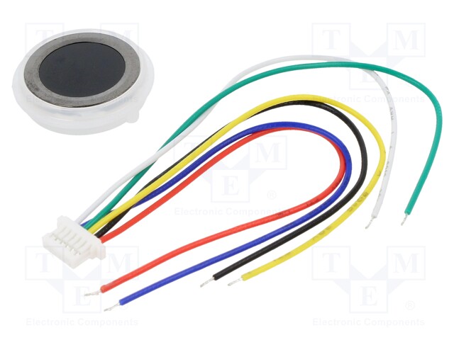 Sensor: fingerprint scanner; 3.3VDC; UART; Ø21mm; 60mA
