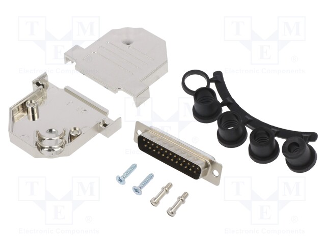 D-Sub; PIN: 25; plug; male; soldering; for cable; black