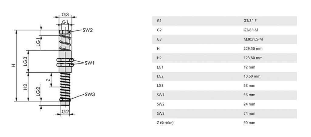 Spring plunger; 0÷80°C; Vert.load: 4800N; 1.07N/mm; FSTA