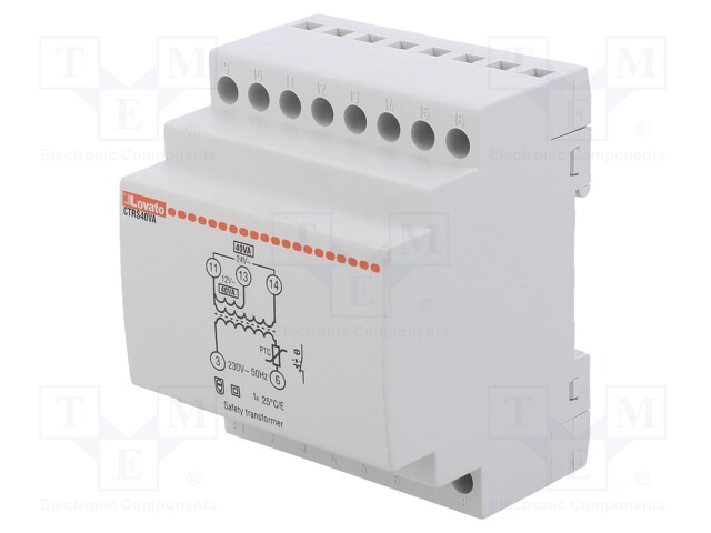 Transformer: mains; 40VA; 230VAC; 12V; 24V; Leads: terminal block