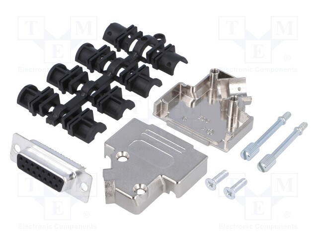 D-Sub; PIN: 15; plug; female; turned contacts; straight; soldering