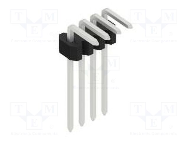 Connector: pin strips; pin header; male; PIN: 4; 1.27mm; THT; 1x4
