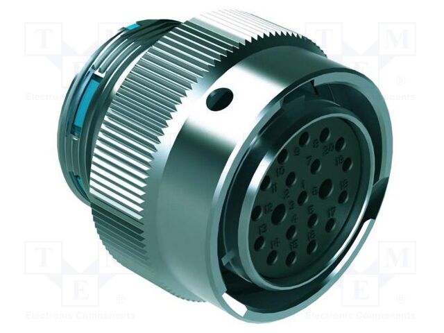 Connector: circular; plug; female; 250V; PIN: 20; IP67; straight