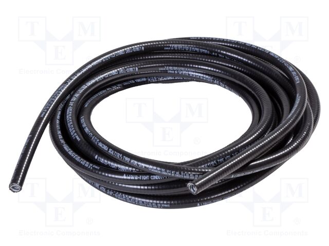 Protective tube; galvanised steel; black; Len: 10m; -45÷105°C