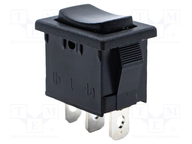ROCKER; SP3T; Pos: 3; ON-OFF-(ON); 8A/250VAC; black; none; -30÷65°C