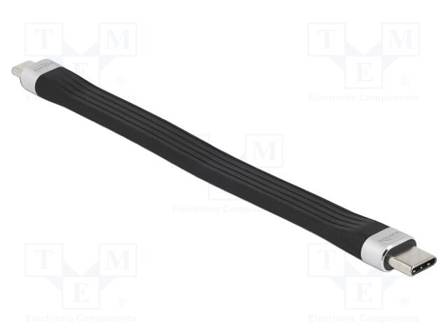 Cable; USB B micro plug,USB C plug; 0.13m; black; 480Mbps; 3A