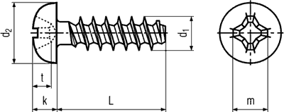 Screw; for plastic; 2.2x5; Head: button; Phillips; PH1; steel; zinc