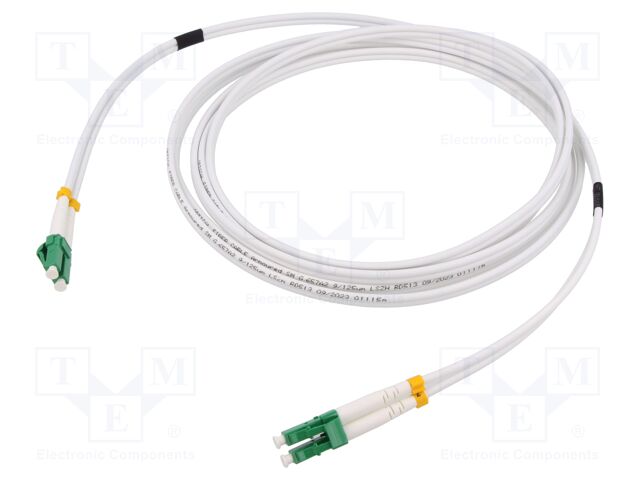 Fiber patch cord; OS2; LC/APC,both sides; 2m; LSZH; white