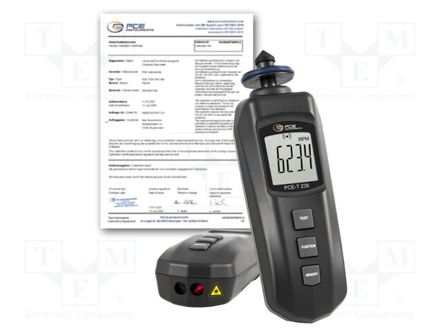 Tachometer; LCD; Meas.accur: ±(0,1% + 1 digit); 165x33x50mm