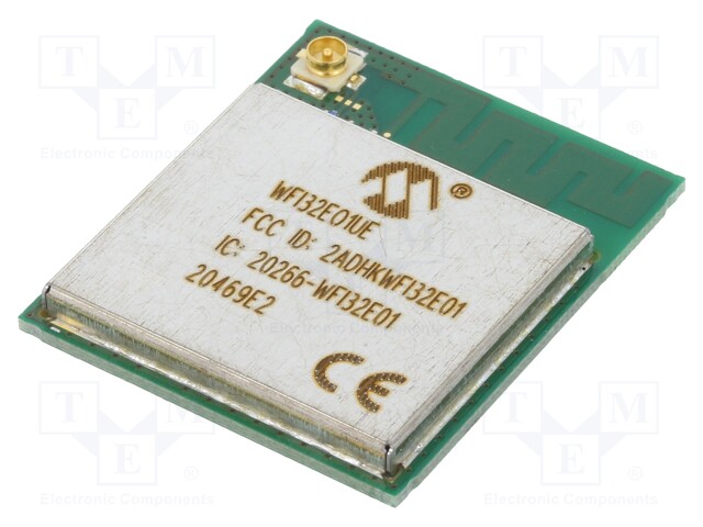 Module: WiFi; IEEE 802.11b/g/n; ADC x12,I2C,SPI x2,UART x3,USB