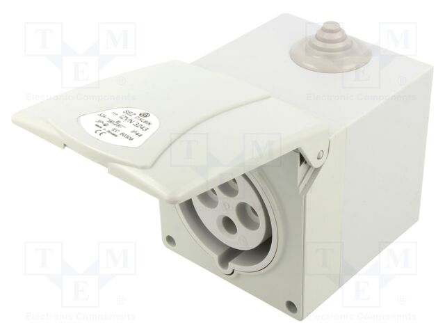 Connector: AC supply 3-phase; socket; female; 32A; 400VAC; IP44