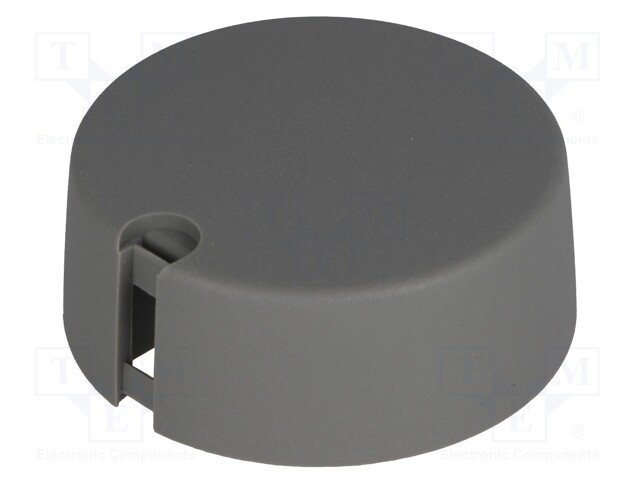 Knob; with pointer; plastic; Shaft d: 4mm; Ø40x16mm; grey