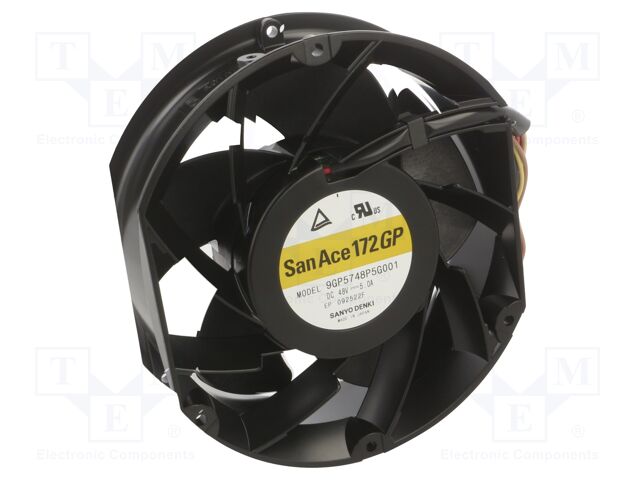 Fan: DC; axial; 48VDC; 172x150x51mm; 966m3/h; 83dBA; ball bearing